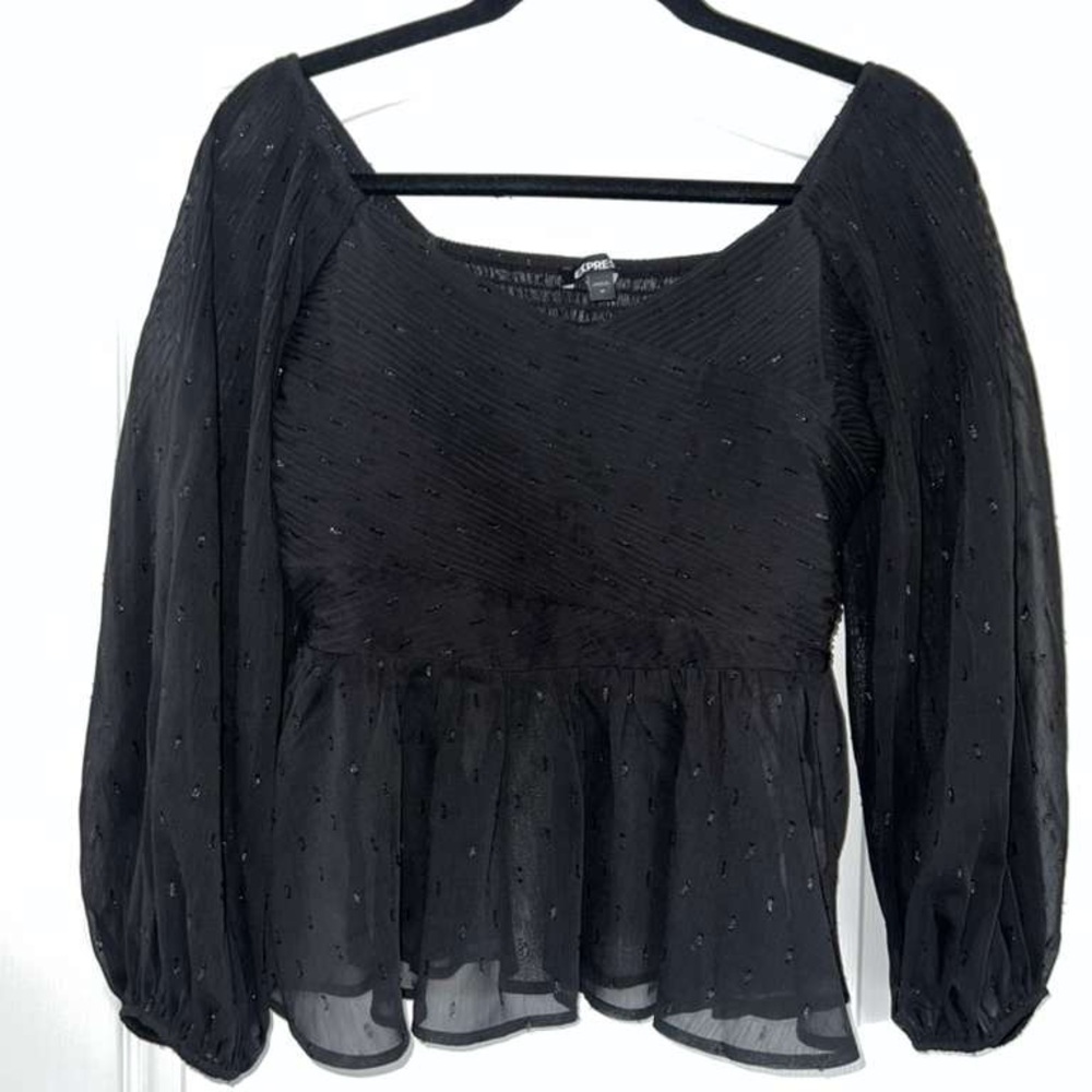 Express Black Sheer Blouse